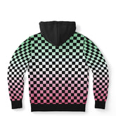 Abrosexual Pride Black Contrast Checkered Pullover Hoodie Fashion Hoodie - AOP PRIDE MODE